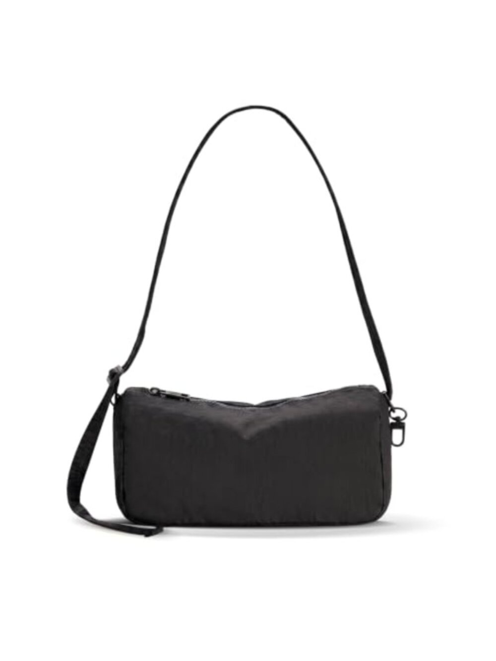 Small Nylon Bowler Bag Women Lightweight Shoulder Purse Charm Loop